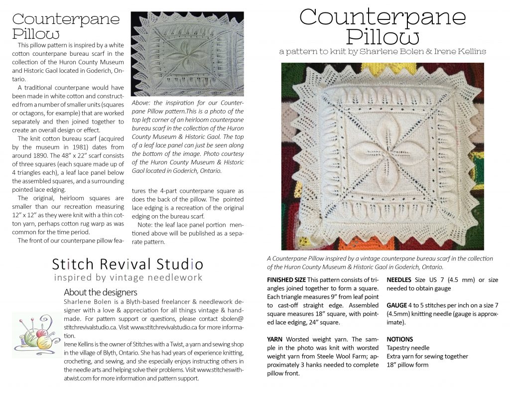 Stitch Revival Studio Counterpane Pillow Pattern